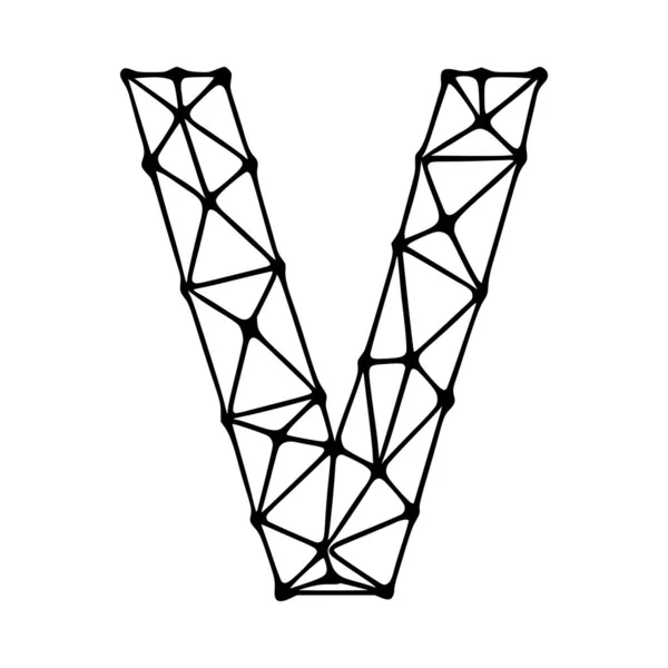 Brev Polygonal Symbol Klipp Konst Isolerad Vit Bakgrund — Stock vektor