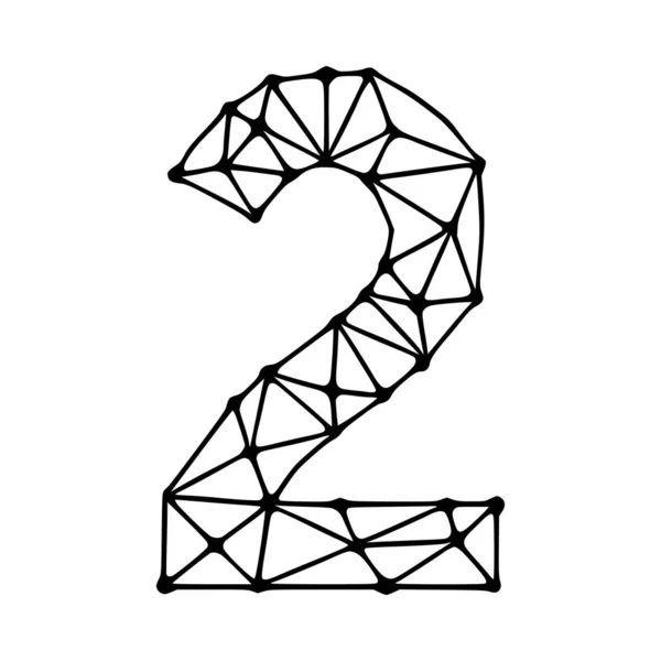 Nummer Veelhoekig Symbool Clip Art Geïsoleerd Witte Achtergrond — Stockvector