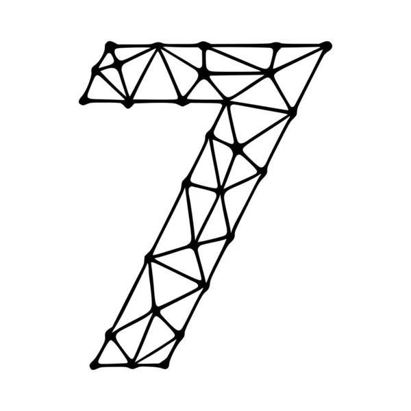7番目の多角形のシンボル 白い背景に孤立したクリップアート — ストックベクタ
