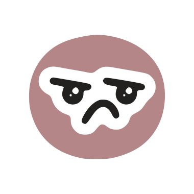 Üzgün yüzlü, vektör klipsli, Kawaii karakterine mektup