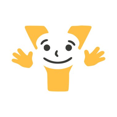 Beyaz arka planda elleri izole komik karakter