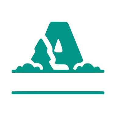 A harfi ve doğal manzara, beyaz arkaplanda izole edilmiş doğa monogram tasarımı..