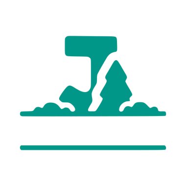 J harfi ve doğal manzara, beyaz arkaplanda izole edilmiş doğa monogram tasarımı.