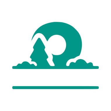 O harfi ve doğal manzara, beyaz arkaplanda izole edilmiş doğa monogram tasarımı..