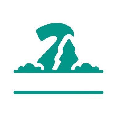 2 numara ve doğal manzara, beyaz arkaplanda izole edilmiş doğa monogram tasarımı..