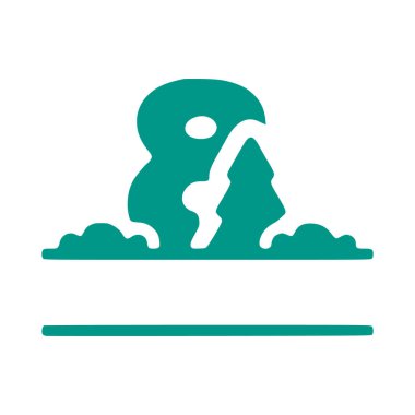 8 numara ve doğal manzara, beyaz arkaplanda izole edilmiş doğa monogram tasarımı..