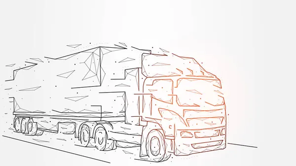 Abstract Vector Illustration Moving Truck Transporte Logístico Banner Template Banner —  Vetores de Stock
