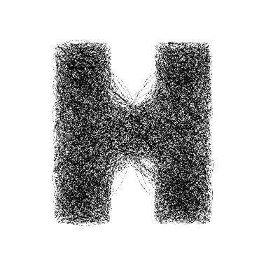 Dekoratif harf h beyaz zemin üzerinde izole parçacıklardan yapıldı. Vektör illüstrasyonu