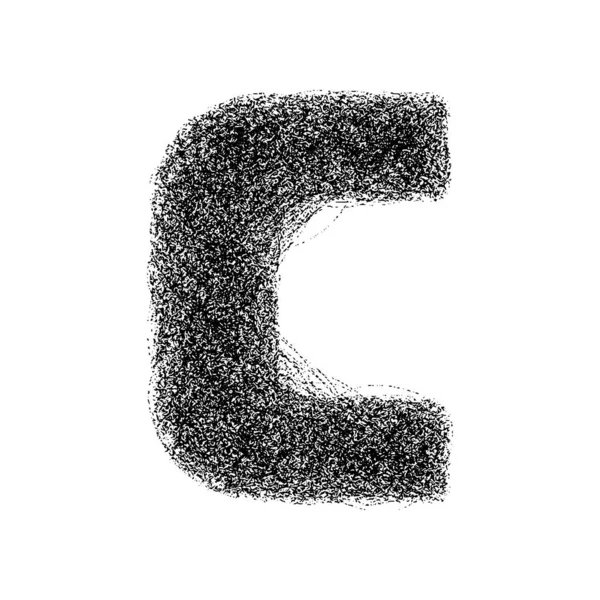 白い背景に隔離された粒子で作られた装飾的な手紙C ベクターイラスト — ストックベクタ