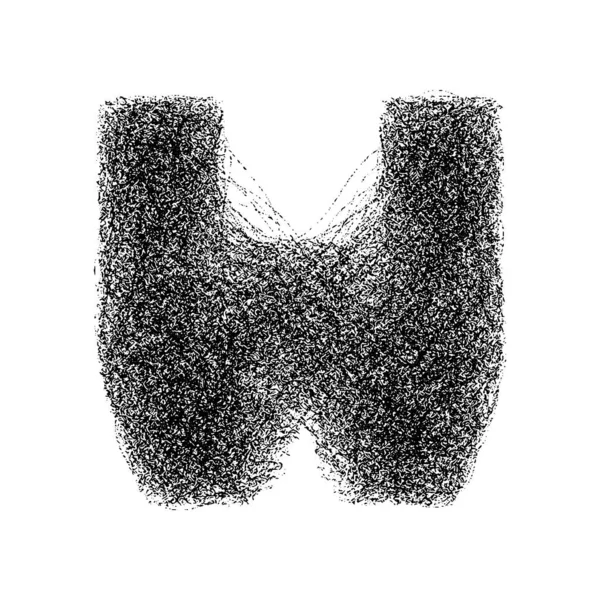 白い背景に隔離された粒子で作られた装飾的な文字W ベクターイラスト — ストックベクタ