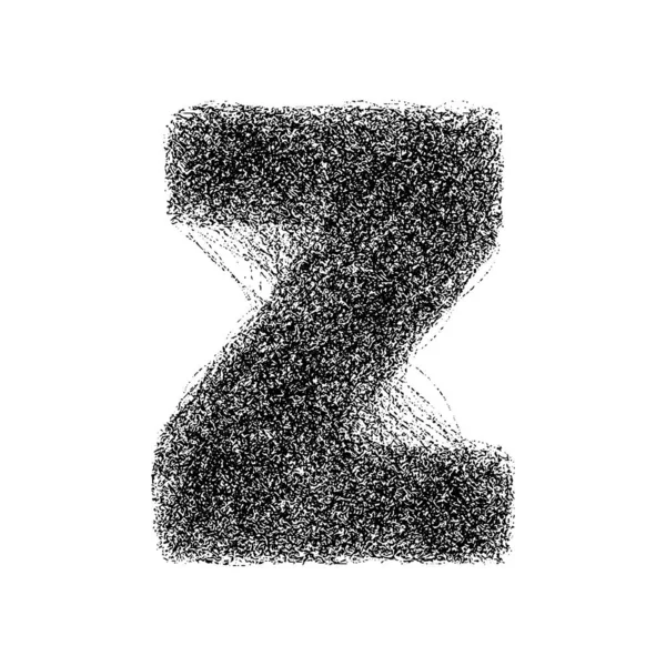 白い背景に隔離された粒子で作られた装飾的な文字Z ベクターイラスト — ストックベクタ
