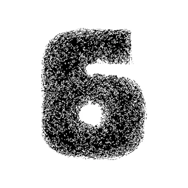 装飾番号6は白い背景に隔離された粒子で作られています ベクターイラスト — ストックベクタ