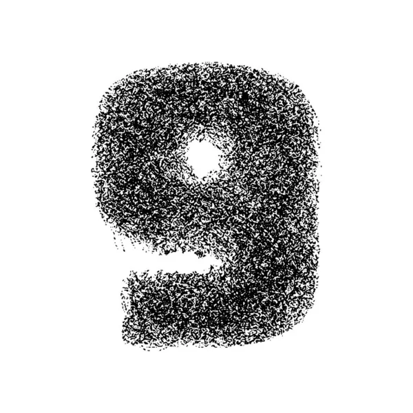 装飾番号9は 白い背景に隔離された粒子で作られた ベクターイラスト — ストックベクタ