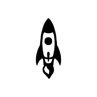 Roket fırlatma ikonu. Başlangıç konsepti. Vektör illüstrasyonu