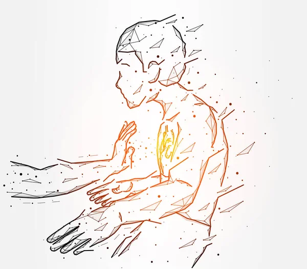 Αφηρημένη Διανυσματική Απεικόνιση Ενός Ανθρώπου Που Απομακρύνεται Χέρι Του Διώξε — Διανυσματικό Αρχείο