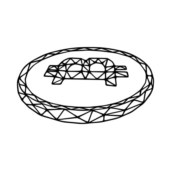 Icona Poligonale Bitcoin Criptovaluta Basso Poli Design — Vettoriale Stock