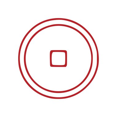 Bozuk para çizgisi simgesi beyaz arkaplanda izole edildi