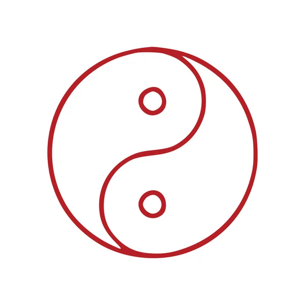 Yin Yang Vázlat Ikon Elszigetelt Fehér Háttér — Stock Vector