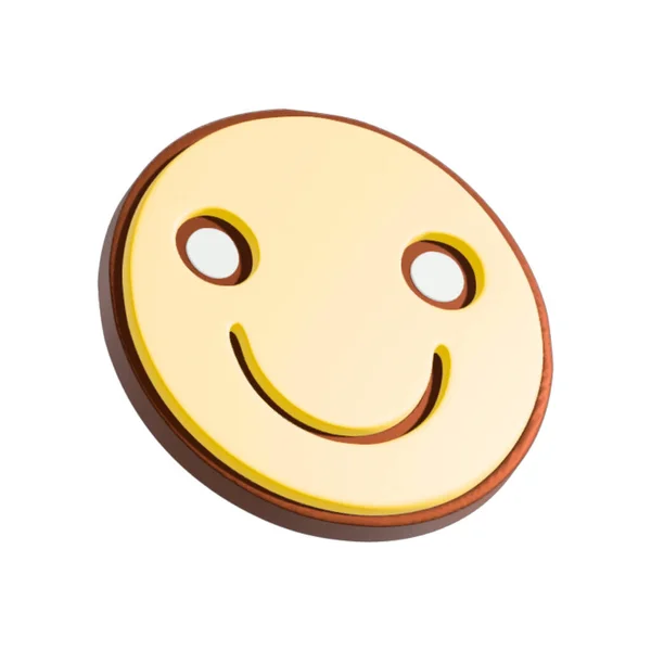 Happy Smiley Face Illustration Cartoon Character Isolated White Background — стоковое фото
