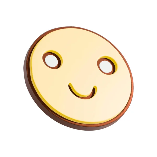 Happy Smiley Face Illustration Cartoon Character Isolated White Background — Stock Photo, Image