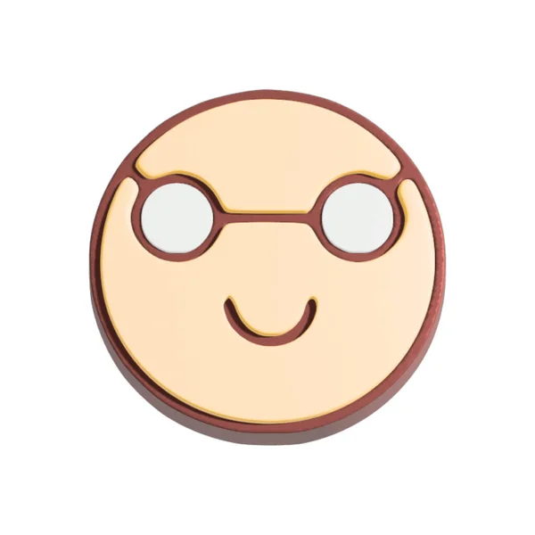 Happy Smiley Glasses Illustration Cartoon Character Isolated White Background — ストック写真