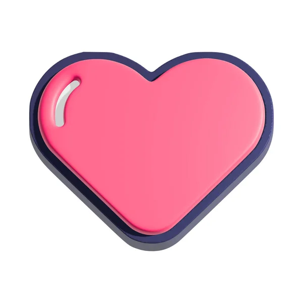 Символ Серця Ілюстрація Кнопка Ізольована Білому Тлі — стокове фото