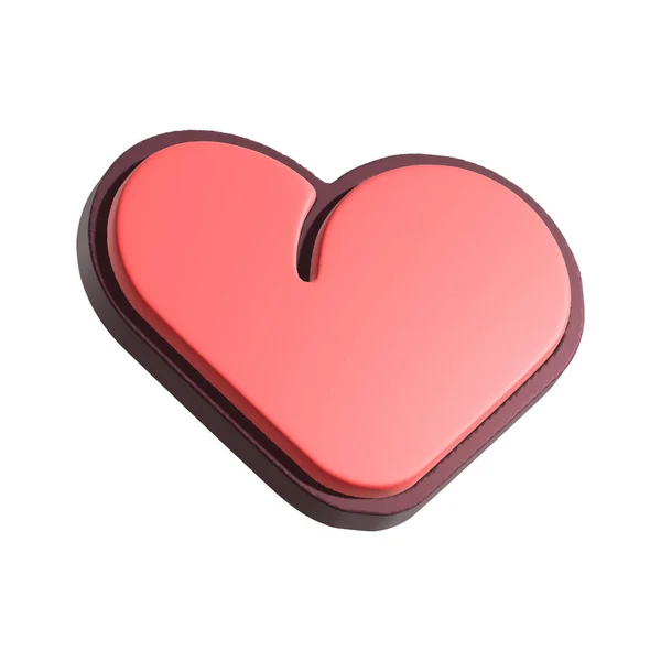 Ilustração Símbolo Coração Como Botão Isolado Fundo Branco — Fotografia de Stock