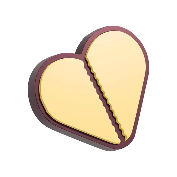 Συρραμμένη Καρδιά Εικόνα Κινούμενο Χαρακτήρα Καρδιά Απομονώνονται Λευκό Φόντο — Φωτογραφία Αρχείου