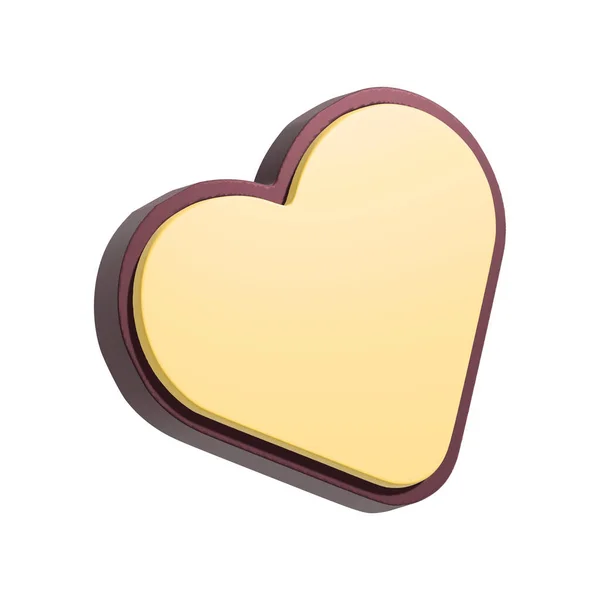 Símbolo Del Corazón Ilustración Como Botón Aislado Sobre Fondo Blanco —  Fotos de Stock