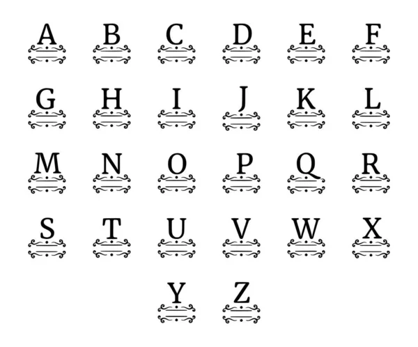 Ensemble Vectoriel Élégant Nom Monogramme Isolé Sur Fond Blanc Lettres — Image vectorielle
