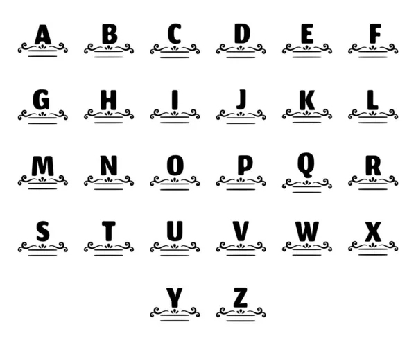 白い背景に独立したベクトルセットのエレガントな名前のモノグラム ドアスタイルの創造的な文字や数字の記号 — ストックベクタ