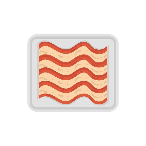 Bacon Fatias Vácuo Embalado Ícone Isolado Fundo Branco —  Vetores de Stock