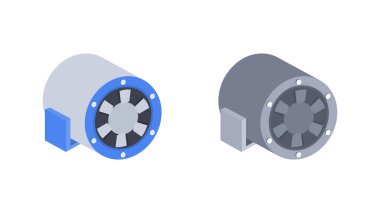 Beyaz arkaplanda çapraz elektrik fan vektörü çizimi.