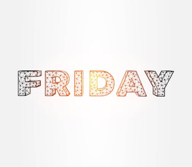 Cuma harfleri beyaz arka planda düşük poli illüstrasyon