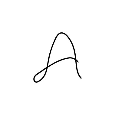 Zarif bir el yazısı, beyaz arka planda izole bir mektup. Vektör sanatı el yazısı harfleri. Bir logo tasarımı oluştur.