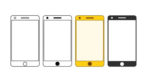 Téléphone Portable Icône Smartphone Dans Différents Styles Illustration Vectorielle Appareil — Image vectorielle