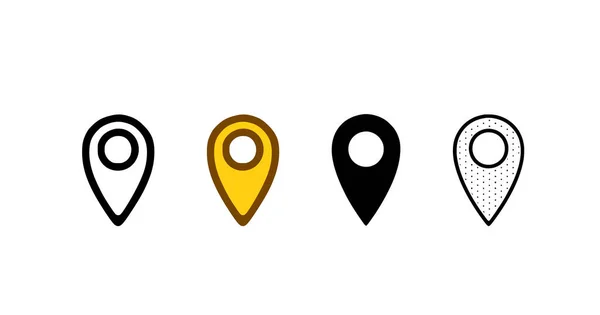 Location Pin Symbol Verschiedenen Stilen Eingestellt Positions Oder Navigationsvektordarstellung Isoliert — Stockvektor