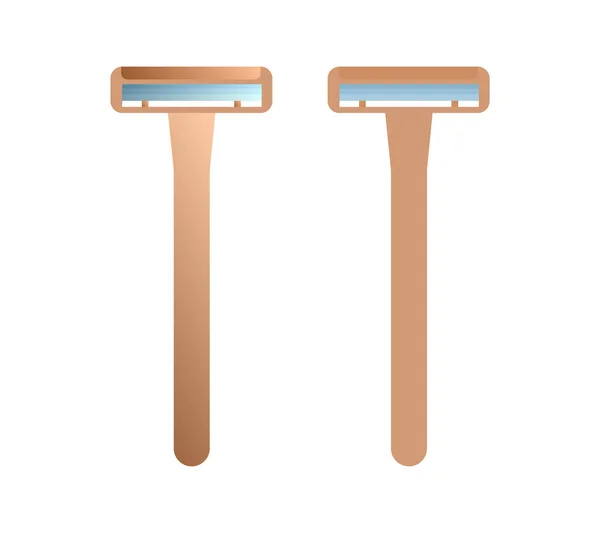 Conjunto Vetorial Máquinas Barbear Estilo Gradiente Plano — Vetor de Stock