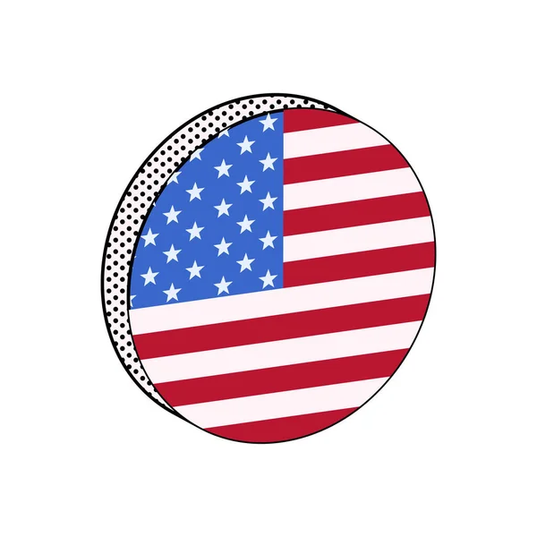 Illustration Vectorielle Isométrique Drapeau Amérique Sur Fond Blanc Symboles Américains — Image vectorielle