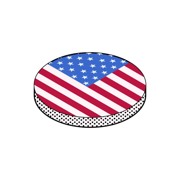 Illustration Vectorielle Isométrique Drapeau Amérique Sur Fond Blanc Symboles Américains — Image vectorielle