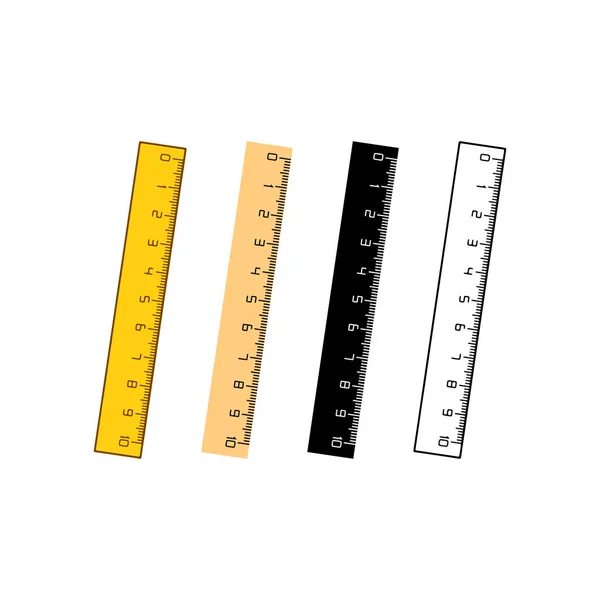 Vector Set Rulers Different Styles White Background — Stock Vector
