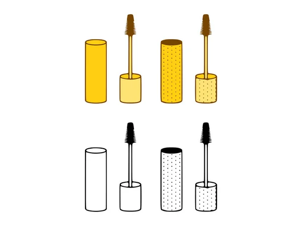 Conjunto Vectorial Rímel Estilo Garabato Sobre Fondo Blanco — Archivo Imágenes Vectoriales