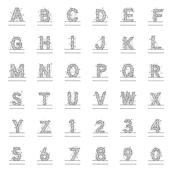 Lettres Chiffres Monogrammes Noms Constellation Ensemble Vectoriel Monogrammes Personnalisés Isolés — Image vectorielle