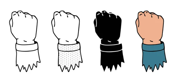 Vector Illustration Raised Fist Hand Symbolizing Protest Resistance Victory Freedom — Stock Vector