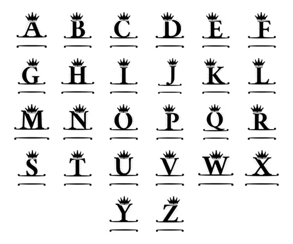 Королевские Буквы Короной Именная Монограмма Элегантный Дизайн Логотипа Бренда — стоковый вектор