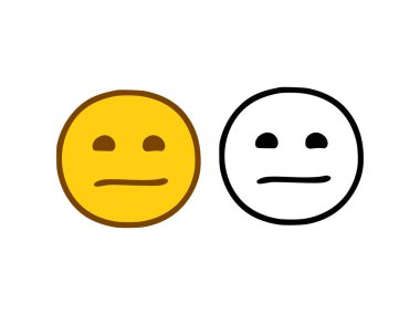 Beyaz arkaplanda izole edilmiş karalama biçiminde üzgün yüz ifadeleri