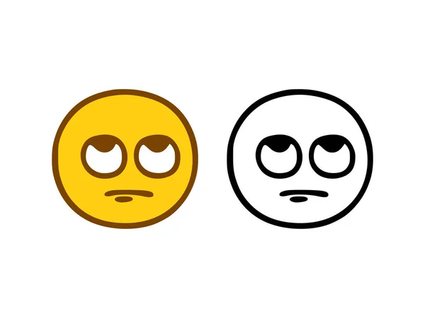 Umgestürzte Gesicht Emoticon Doodle Stil Isoliert Auf Weißem Hintergrund — Stockvektor