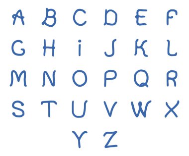 Karalama tarzında harfler. El çizimi alfabe harfleri vektör klipsi sanatı.