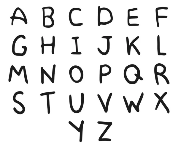 Lettres Style Doodle Alphabet Dessiné Main Lettres Vectoriel Clip Art — Image vectorielle