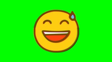 Yeşil arka planda gülen yüz hatasının etkisi. Emoji hareket grafikleri.